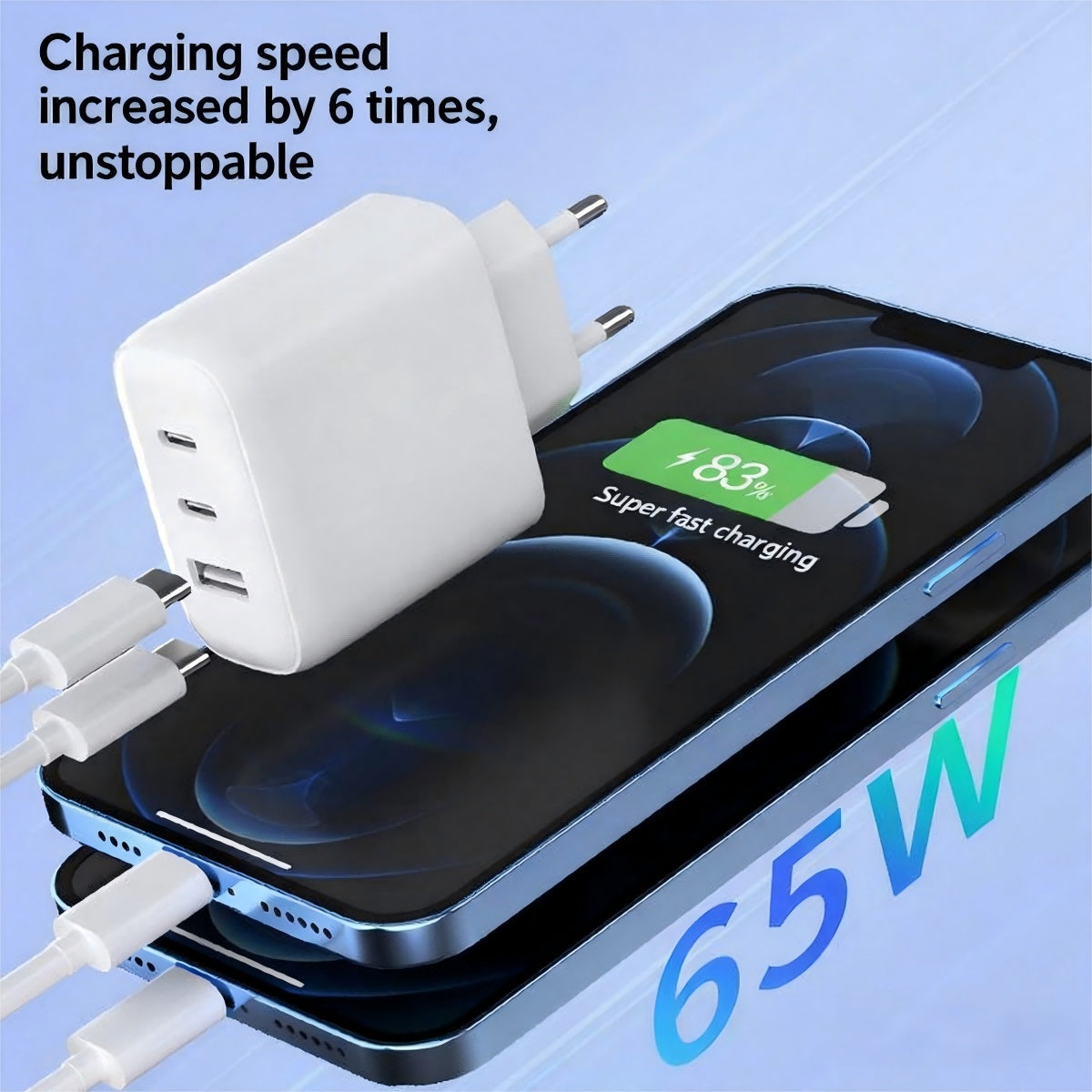 2C1A Charger Comes With A 4-in-1 Data Cable