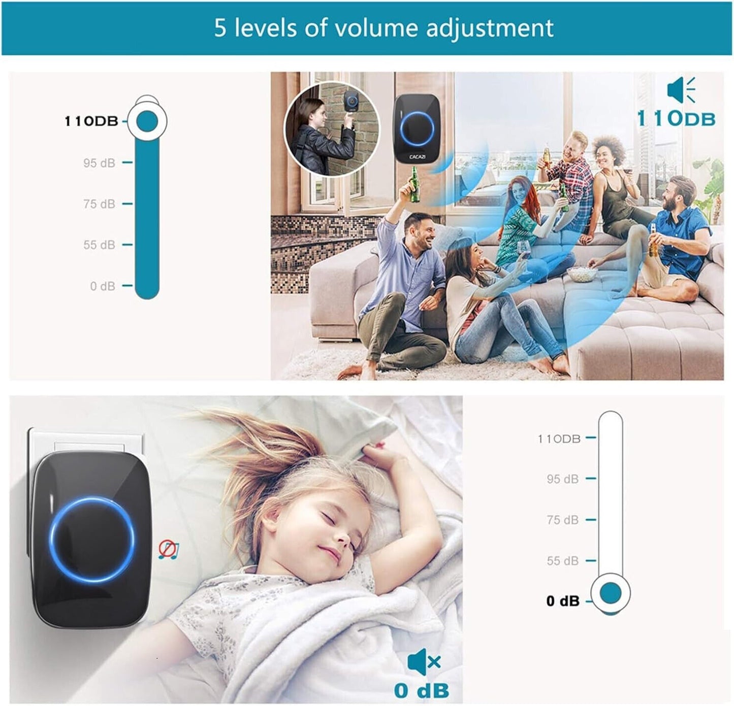 Style A 1-on-1 Black Doorbell